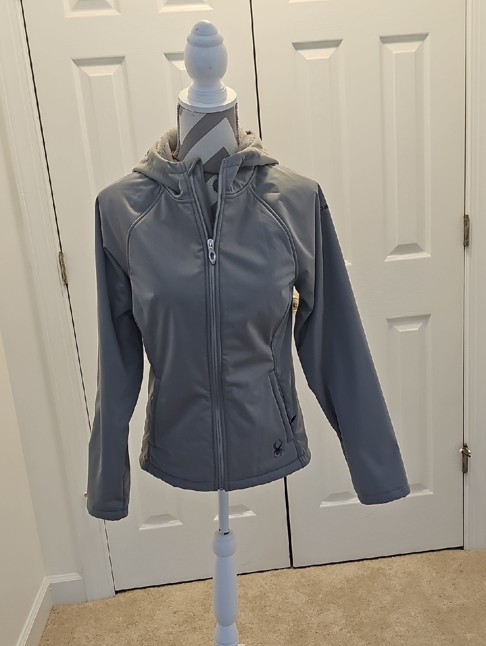 Spyder Women's Grey Hooded Softshell Jacket